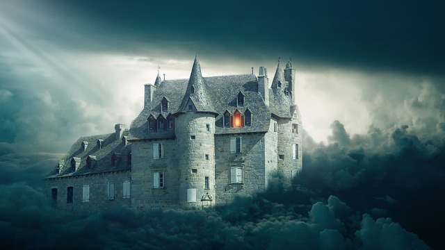 Castle in the Clouds - from https://pixabay.com/photos/castle-clouds-sky-light-fantasy-3628643/